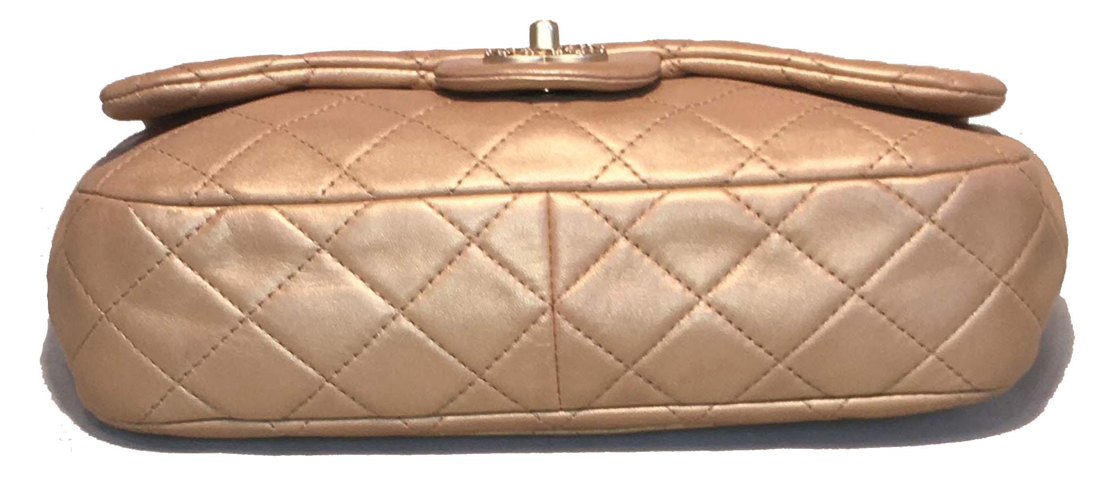 Brown Chanel Rare Quilted Gold Leather Gemstone Closure Classic Flap Shoulder Bag