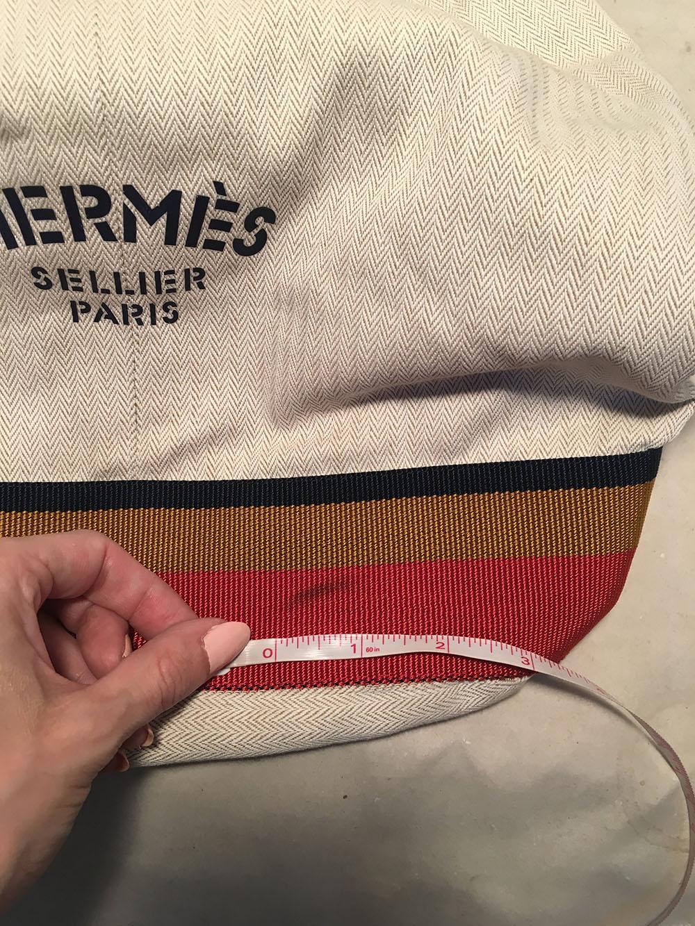Hermes Herringbone Canvas Sling Backpack Shoulder Bag 5