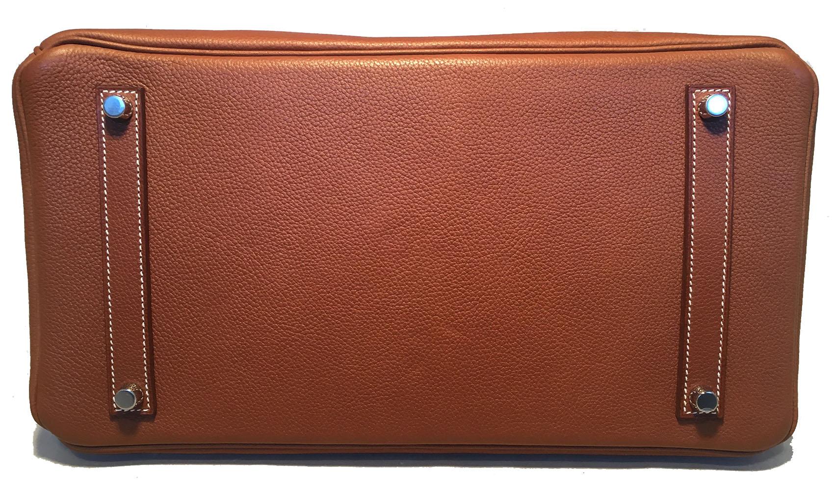 Brown Hermes 35cm Tan Barenia Faubourg Leather Birkin Bag, 2018 