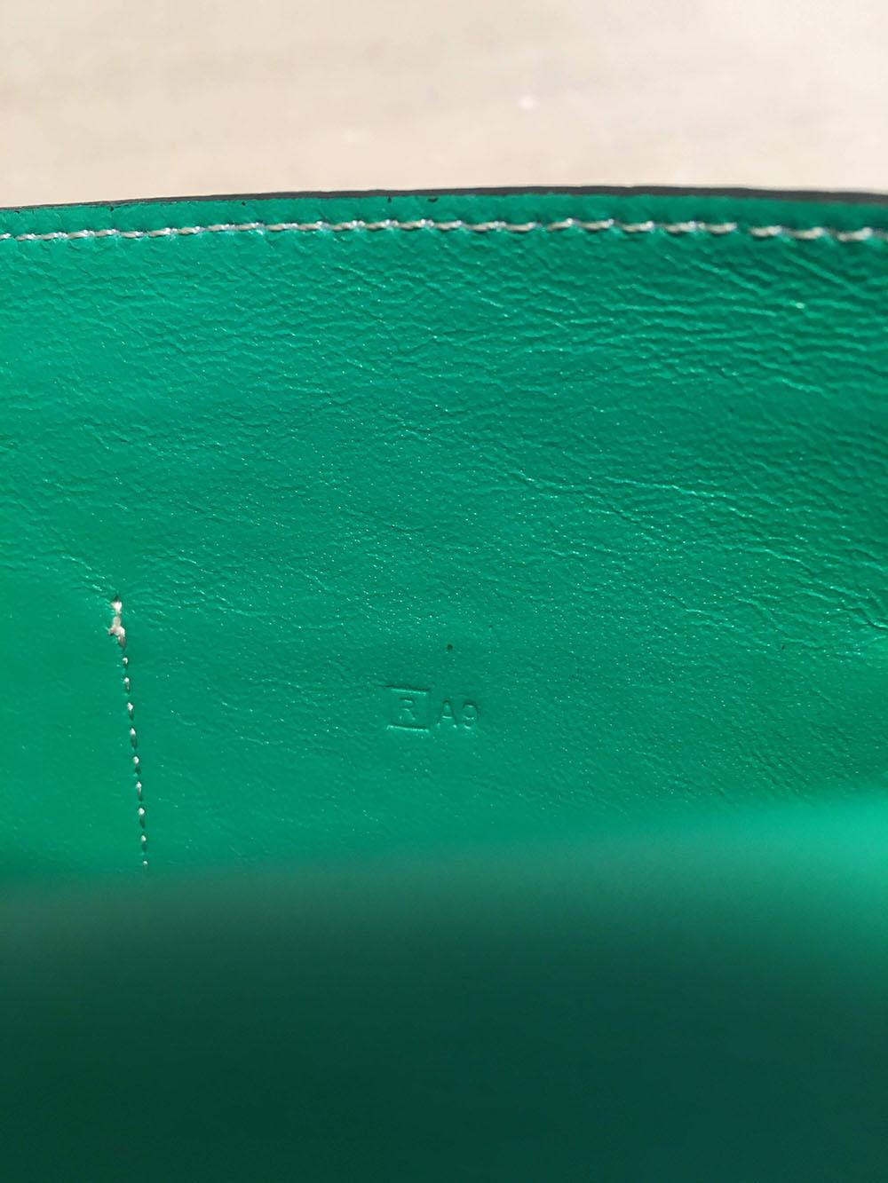 Hermes Teal Jade Green Clemence Leather PHW Dogon Wallet 3