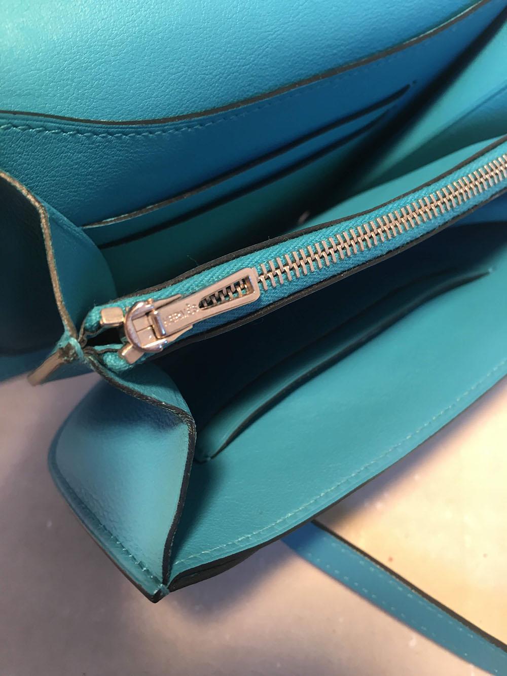 NWOT Hermes Teal Swift Leather Convoyeur Mini Messenger Crossbody Shoulder Bag For Sale 2