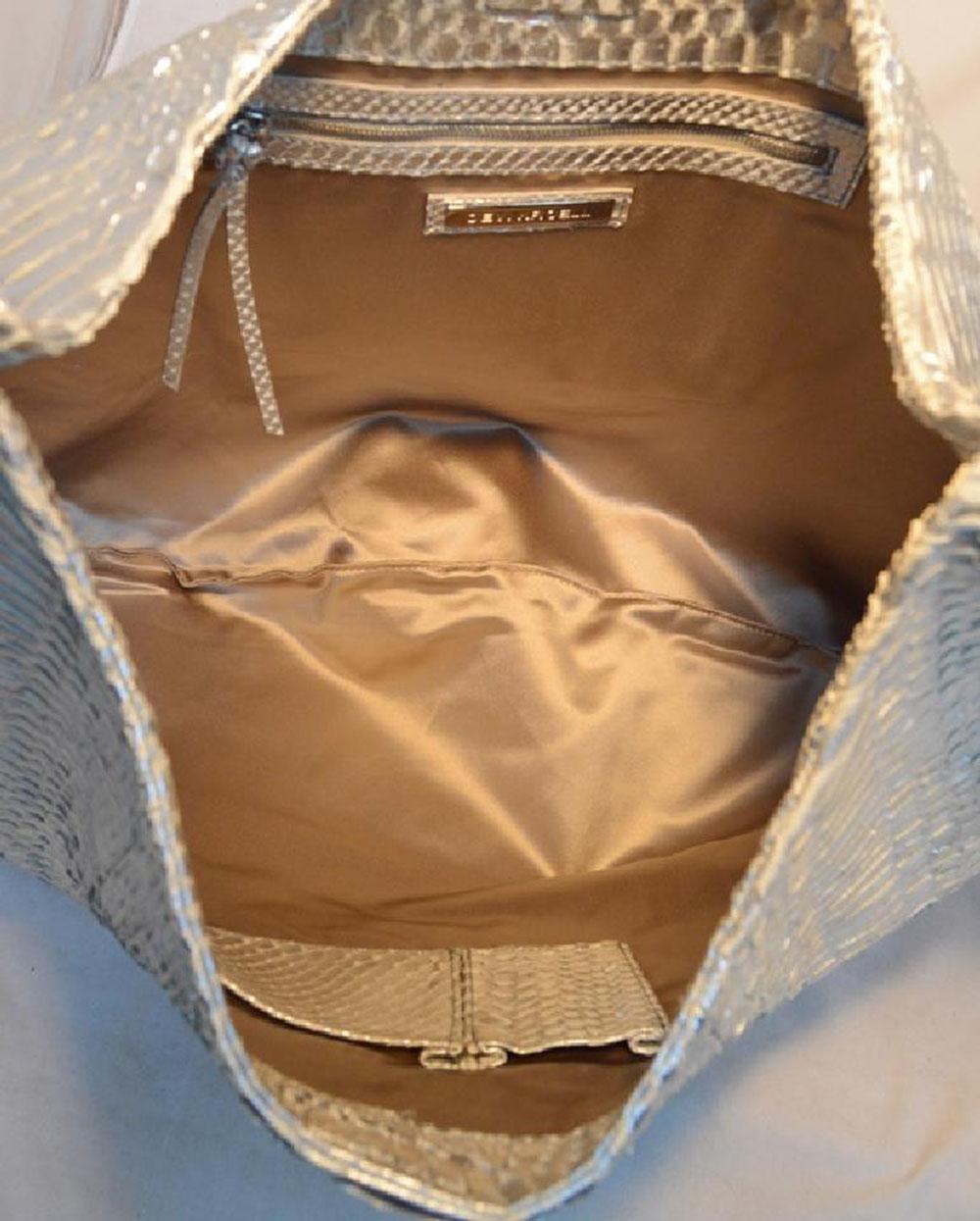 silver snakeskin bag