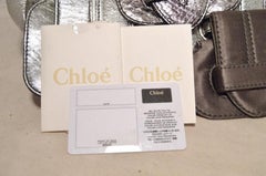 Chloe Silber Leder Satin Schlangenhaut Schnalle Schultertasche