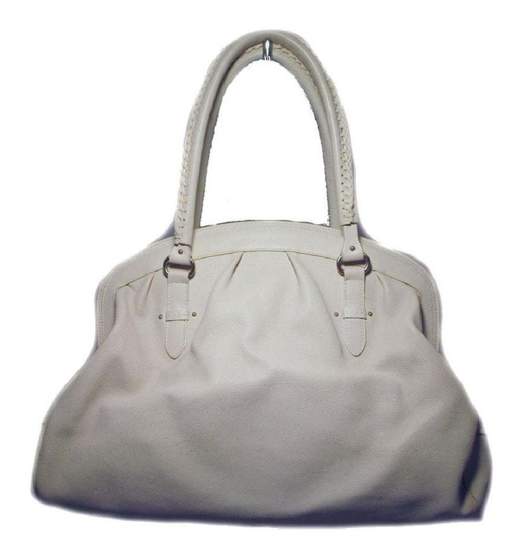 Christian Dior White Leather Shoulder Shopper Bag For Sale at 1stDibs ...