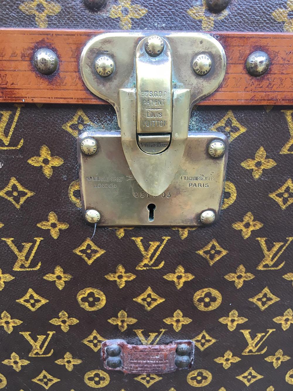 Louis Vuitton Antique Monogram Small Steamer Trunk with Basket Tray c1920s 1