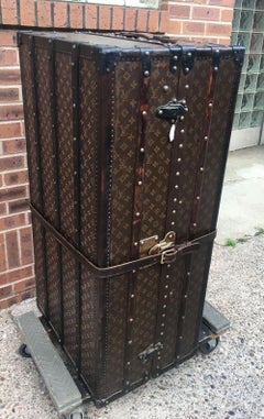 Louis Vuitton Antique Monogram Wardrobe Steamer Trunk c1920s
