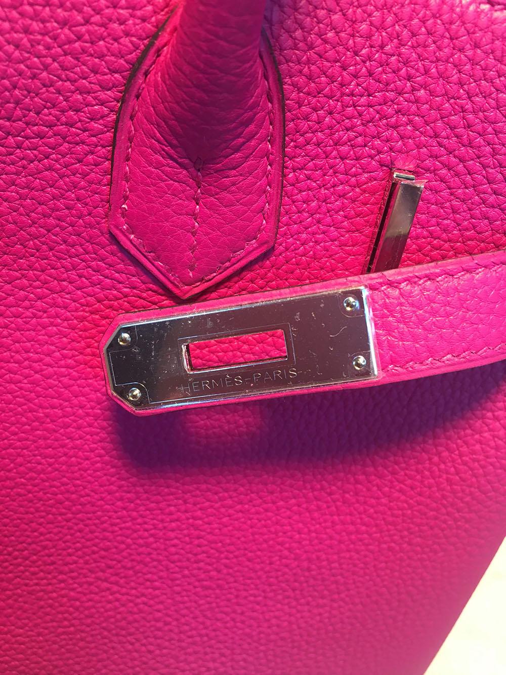 NEW HERMES Rose Pourpre Togo PHW 30cm Pink Birkin Bag 1