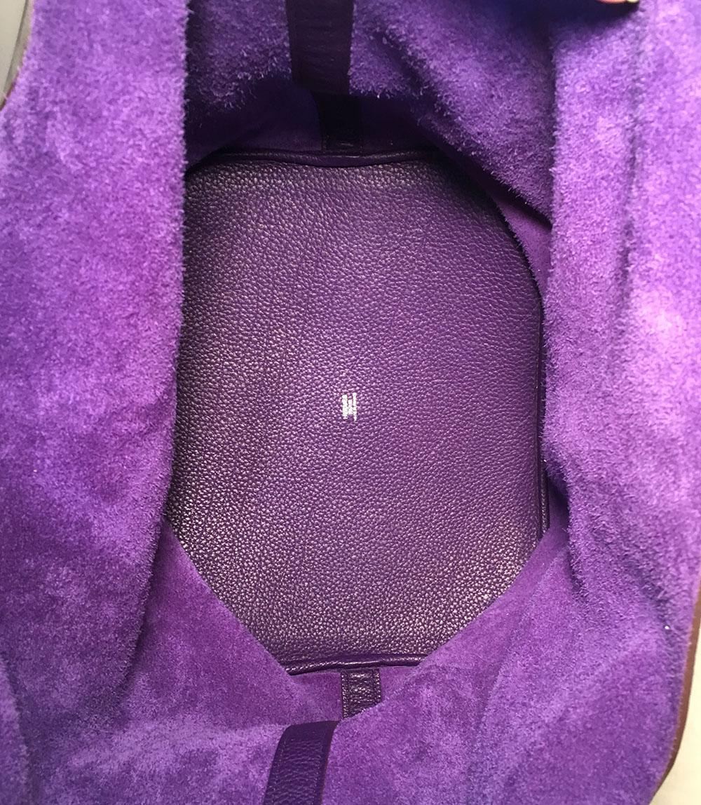 Women's Hermes Purple Clemence Leather Picotin TGM Handbag