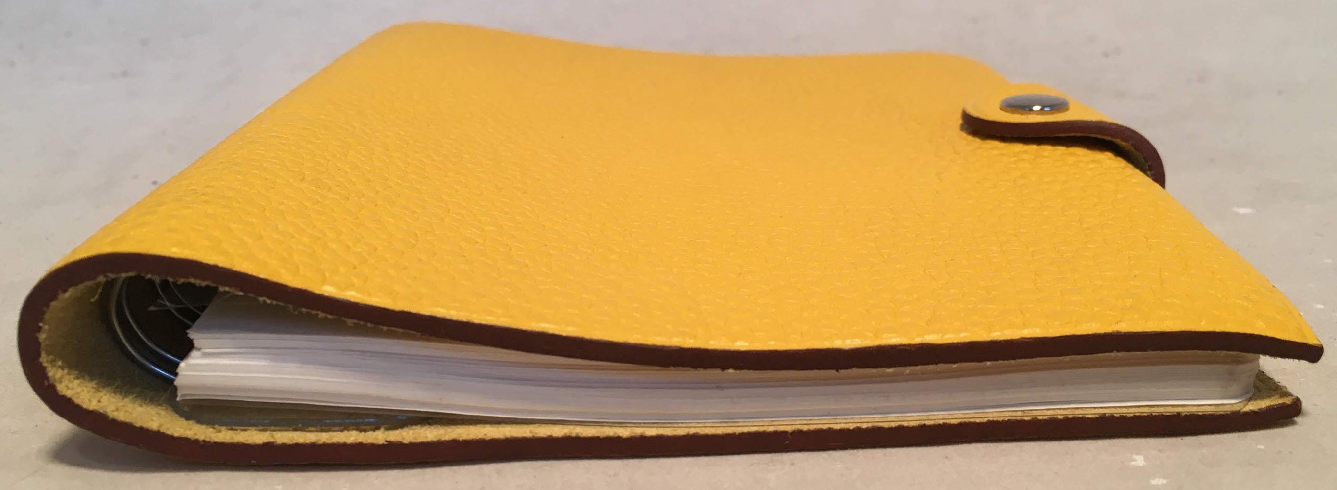 yellow leather notebook