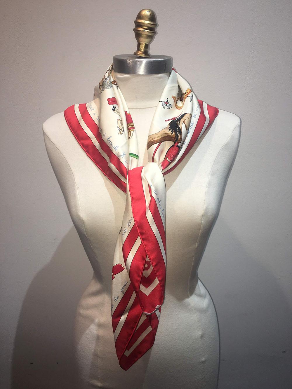 Women's or Men's Limited Edition Hermes Raconte-Moi Le Cheval Silk Scarf in Red 