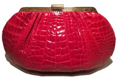 Judith Leiber Vintage Red Alligator XL Oversized Clutch