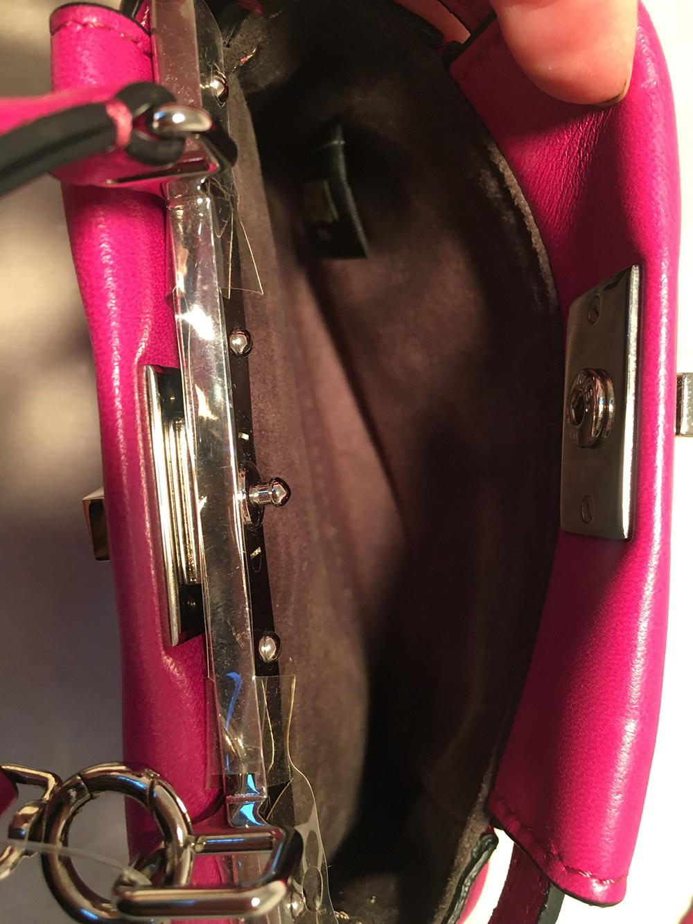 Fendi Micro Mini Fuchsia Pink Peekaboo Bag with Shoulder Strap  2