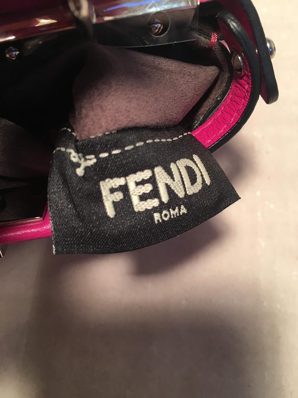 Fendi Micro Mini Fuchsia Pink Peekaboo Bag with Shoulder Strap  3