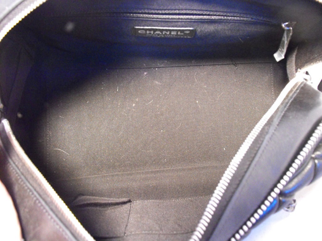 Chanel Black Quilted Medium Shopper Tote Shoulder Bag 4