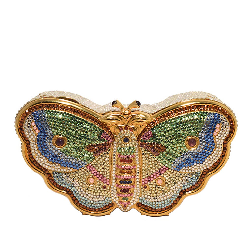 Judith Leiber Swarovski Crystal Butterfly Minaudiere