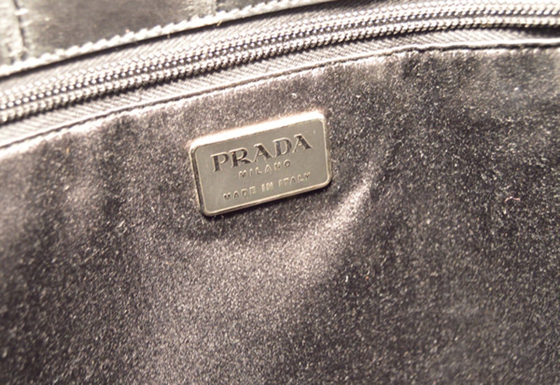 Prada Black Alligator Style Portfolio Briefcase Tote Bag 2