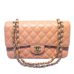 Chanel Peach Caviar Quilted 10inch 2.55 Classic Double Flap Bag