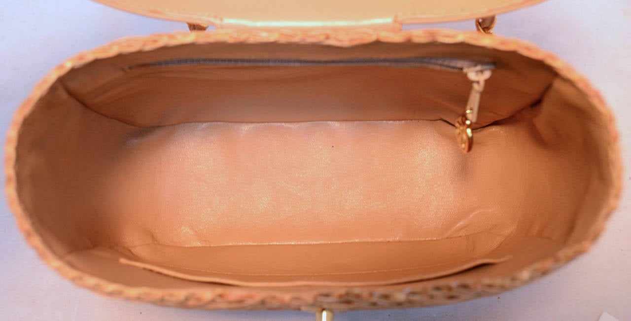 Chanel Tan Leather and Wicker Basket Shoulder Bag 3