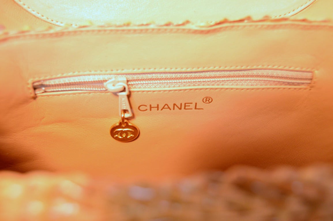 Chanel Tan Leather and Wicker Basket Shoulder Bag In Excellent Condition In Philadelphia, PA