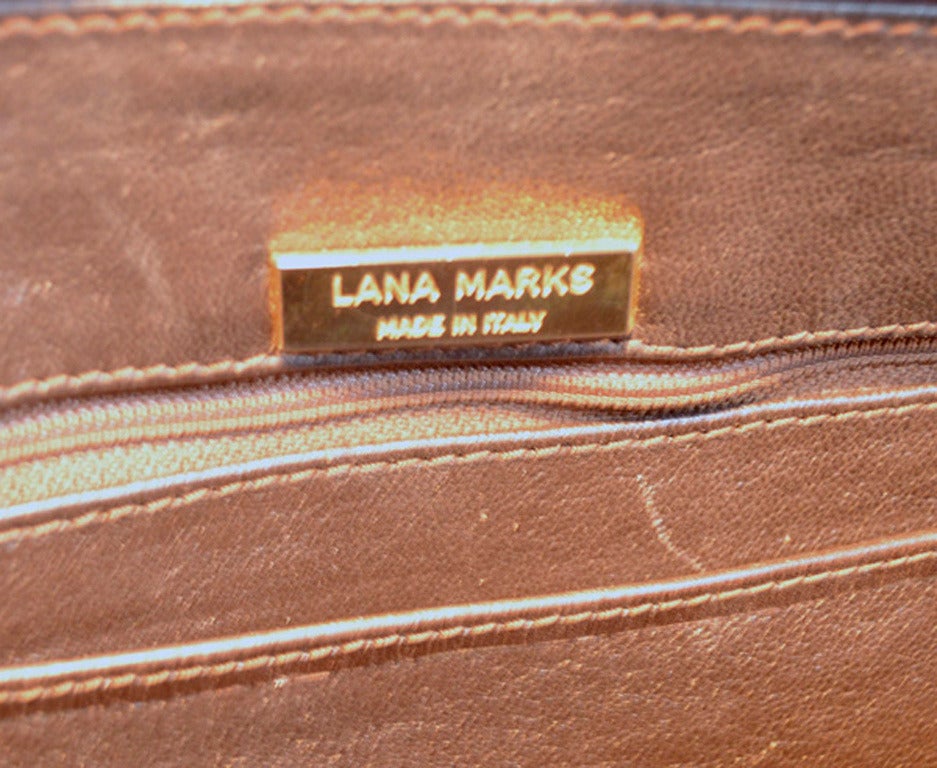Lana Marks Brown Alligator Leather Shoulder Bag 1
