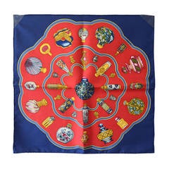 Hermes Qu´import Le Flacon Silk Pocket Square