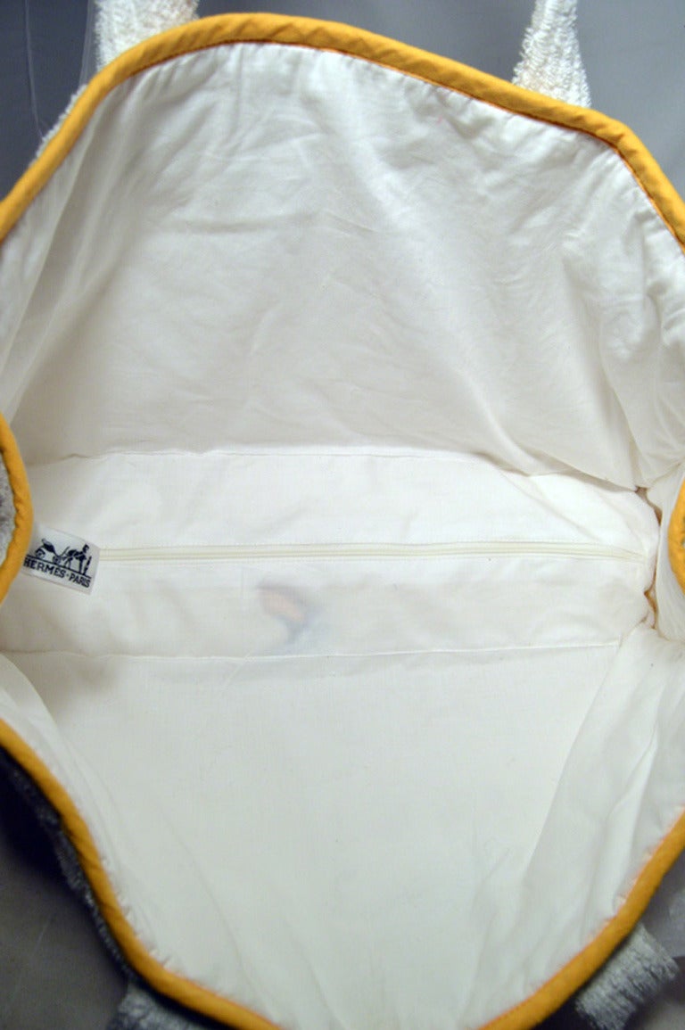 Hermes Terry Cloth Towel Beach Bag With Pillow-rare 1