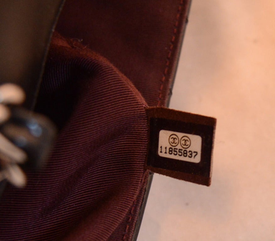 Chanel Black Patent Leather Classic Flap Shoulder Bag 2