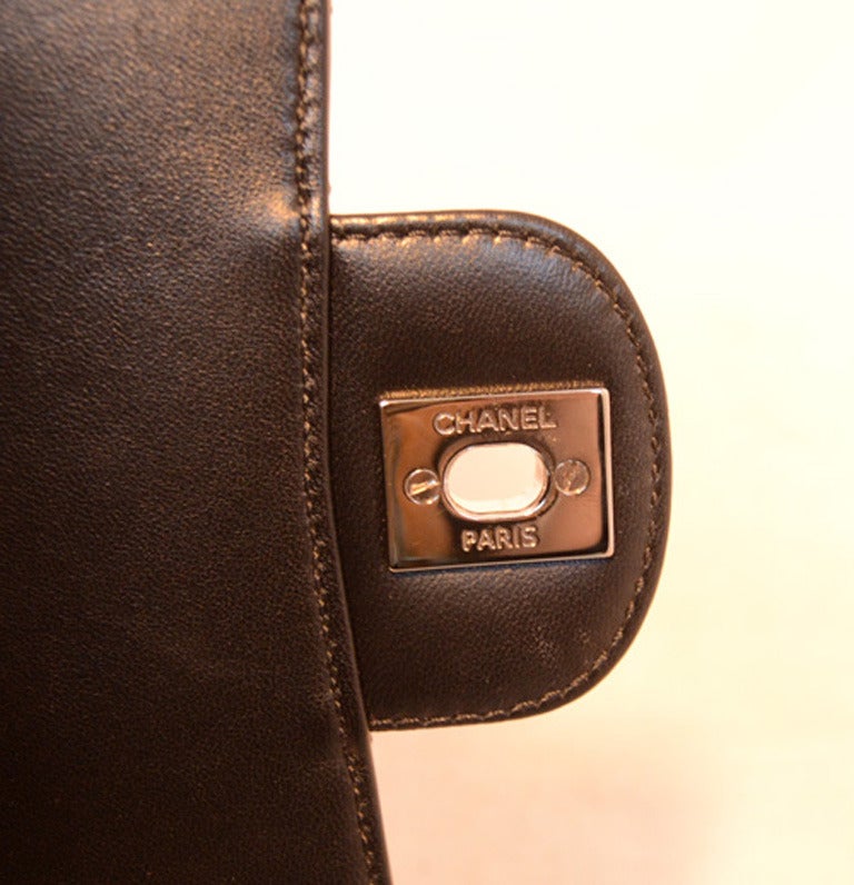 Chanel Black Patent Leather Classic Flap Shoulder Bag 4