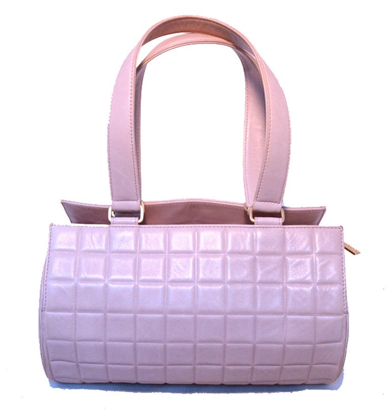 Chanel Lilac Purple Square Quilted Leather Cylinder Tube Shoulder Bag 3