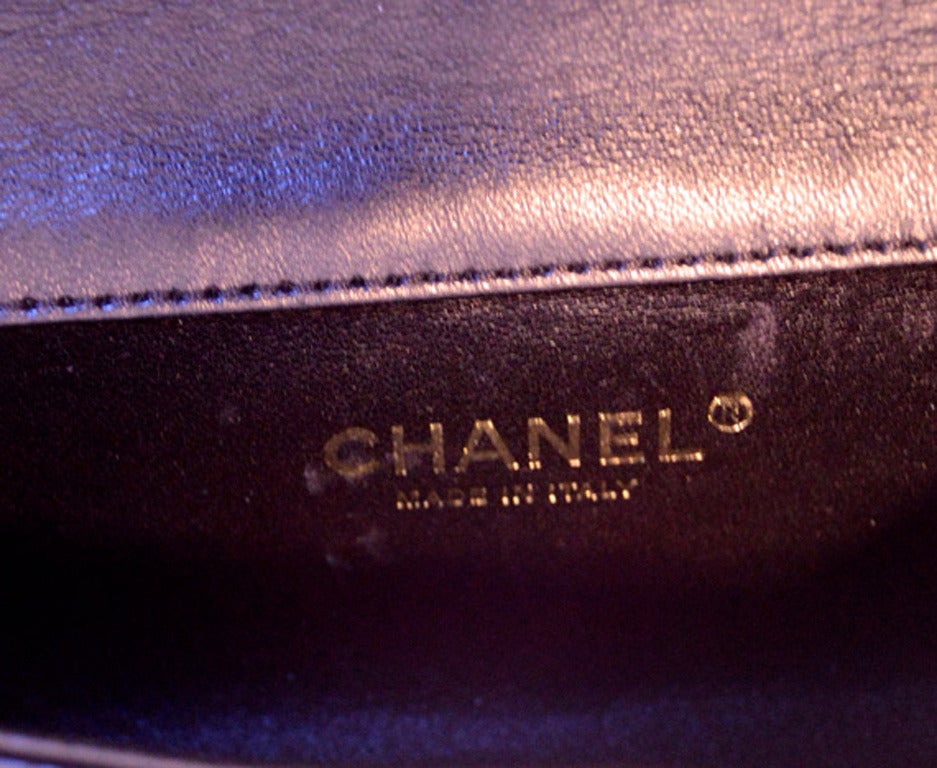 Chanel Black Alligator Clutch With Chain Wrap and Pearl Detail 2