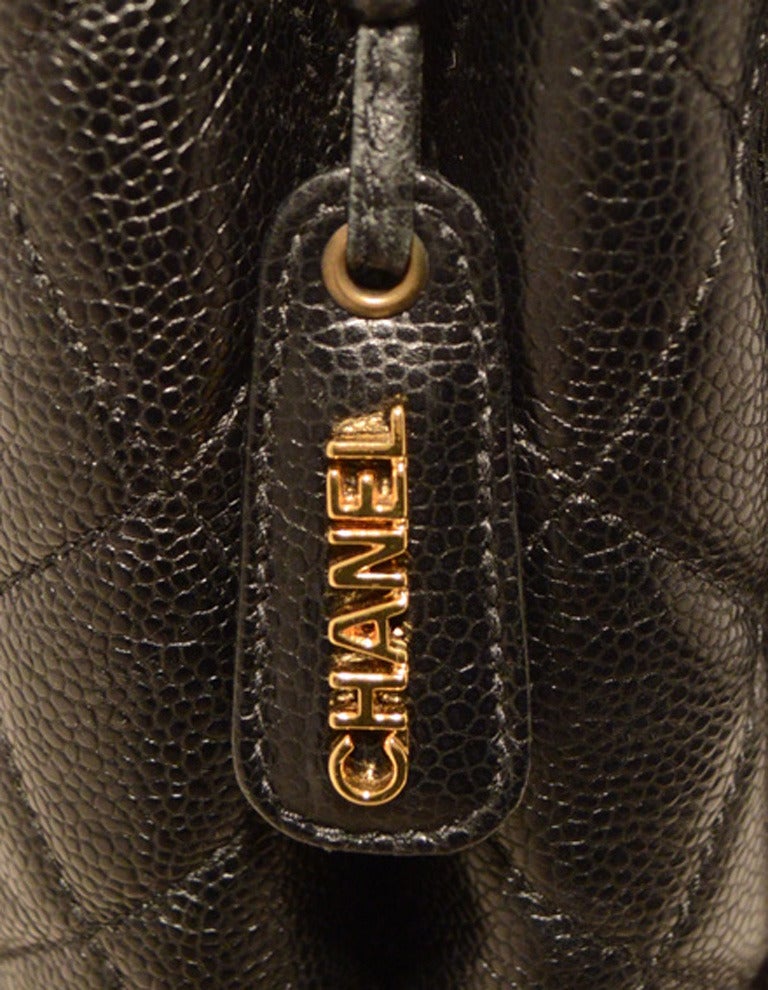 Chanel Black Caviar Front Pocket Shopper Shoulder Bag 5