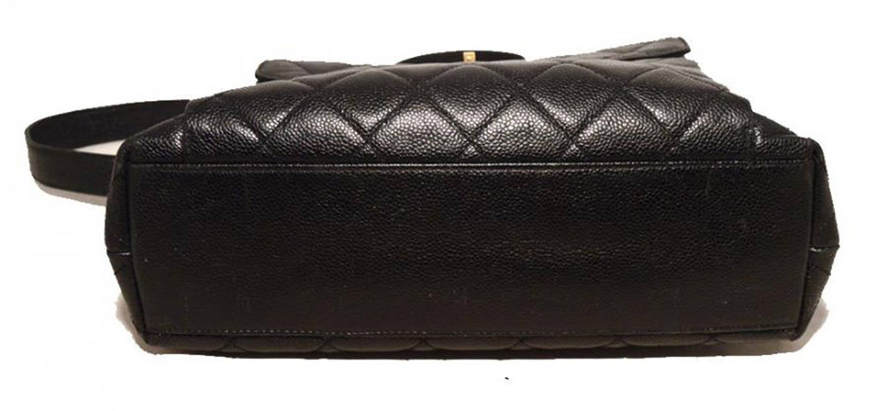 Chanel Black Caviar Front Pocket Shopper Shoulder Bag 1