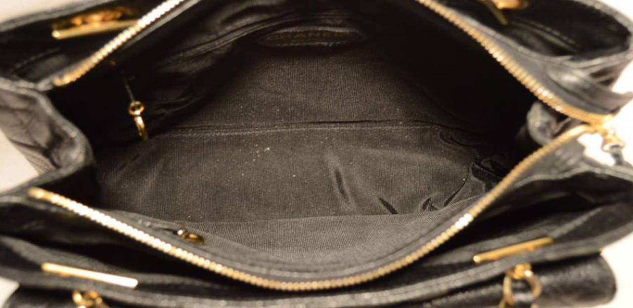 Chanel Black Caviar Front Pocket Shopper Shoulder Bag 3
