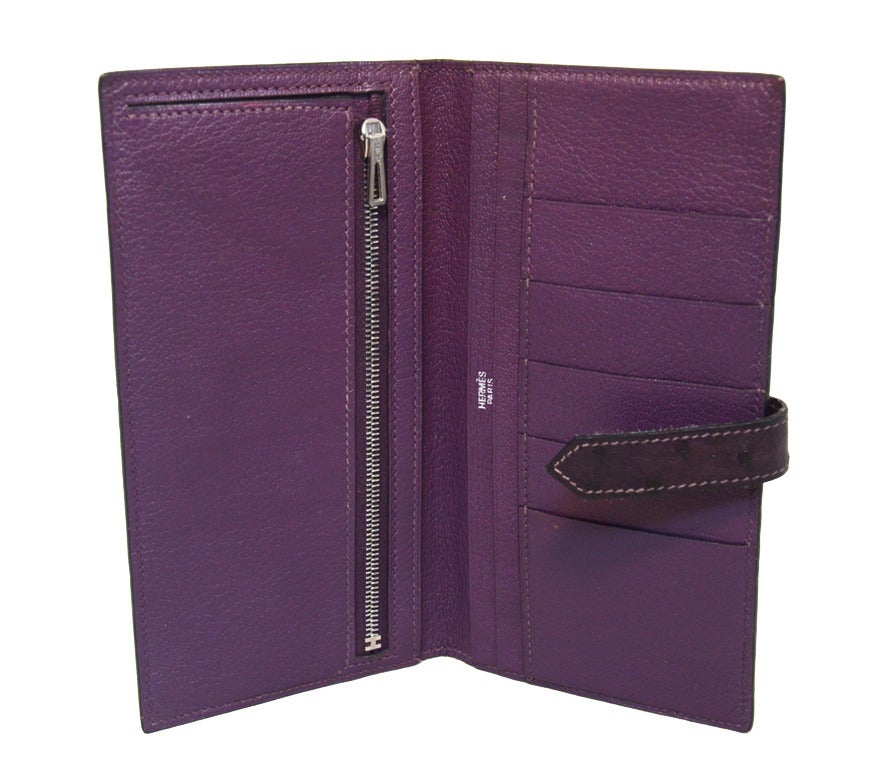 purple leather wallet