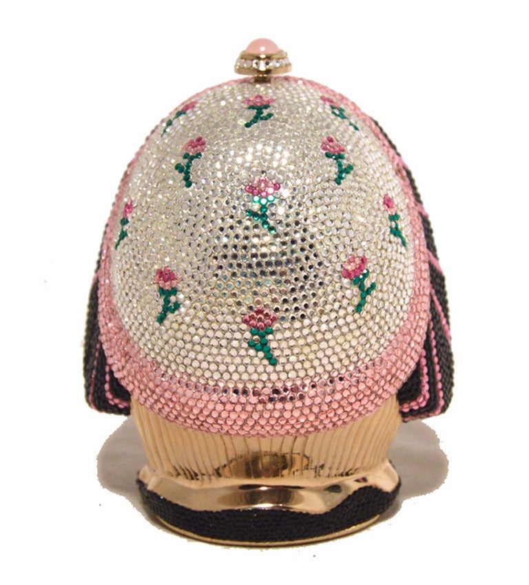 Judith Leiber Rare Swarovski Crystal Mask Minaudiere In Excellent Condition In Philadelphia, PA