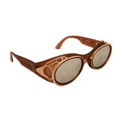 Jean Paul Gaultier Used Brown & Gold 1990s Sunglasses