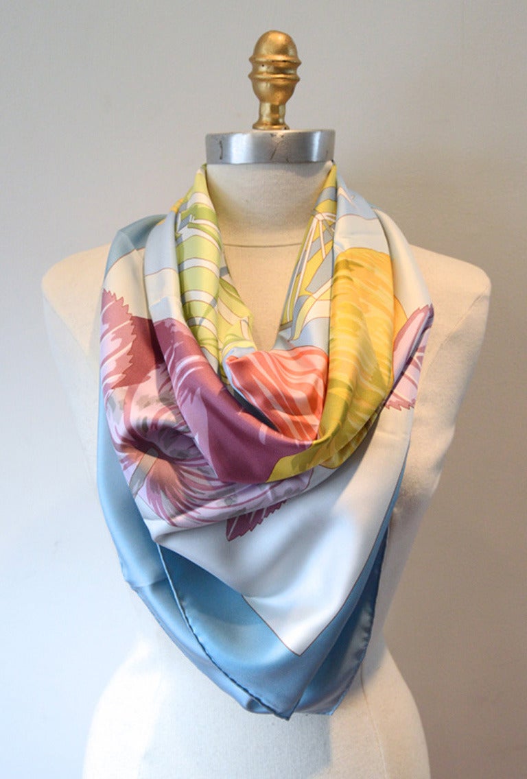 Hermes Charmes Des Plagues Normandes Silk Scarf In Excellent Condition In Philadelphia, PA