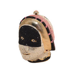 Judith Leiber Rare Swarovski Crystal Mask Minaudiere