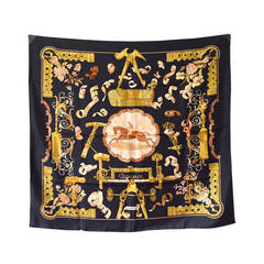 Authentic Hermes Copeaux Silk Scarf In Black
