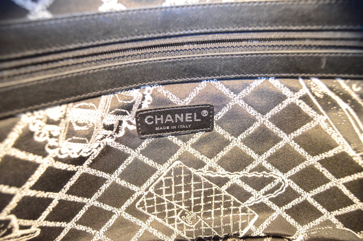 Chanel Black Leather Rue Cambon Shopping Bag Tote 2