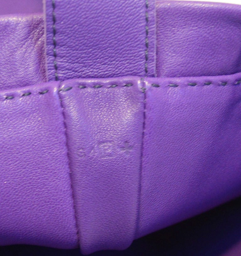 Hermes Purple Calfskin Pouchette Clou de Selle NWOT 4