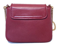 Gucci Maroon Plum Leather & Gold Crossbody Shoulder Bag