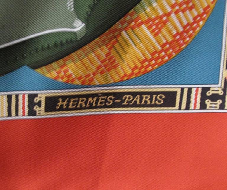 Authentic Hermes Au Son Du Tam Tam Silk Scarf C1993 For Sale at 1stdibs