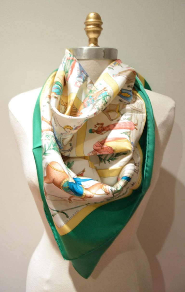 HERMES silk Carre 90 COSTUMES CIVILS ACTUELS Modern civilian clothing scarf pink