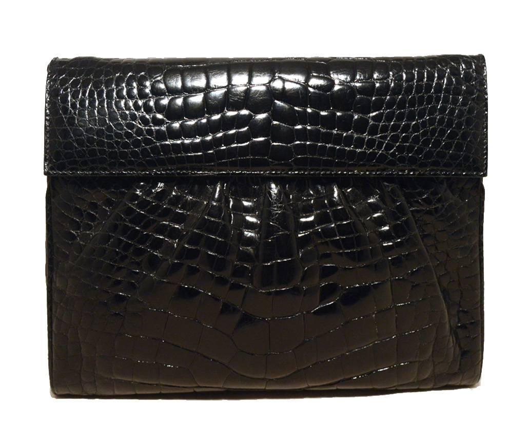 Women's Gucci Vintage Black Alligator Convertible Shoulder Bag