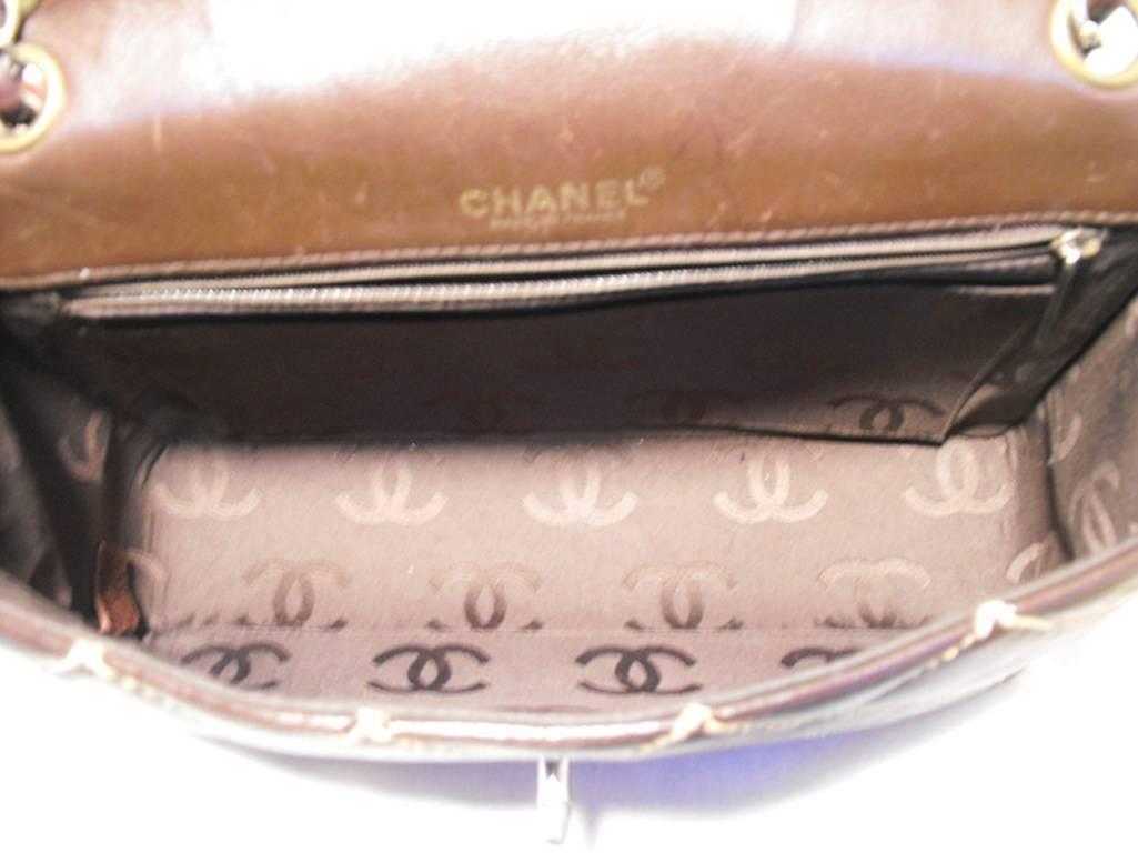 Chanel Brown Leather Maxi Flap Topstitch Classic Shoulder Bag In Good Condition In Philadelphia, PA