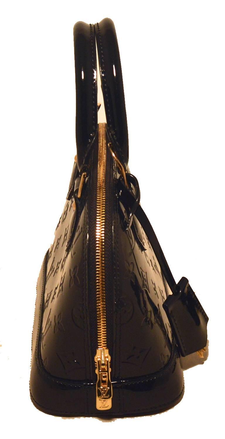 NWOT Louis Vuitton Beautiful Alma BB in Black Magnetique Vernis Leather In Excellent Condition In Philadelphia, PA