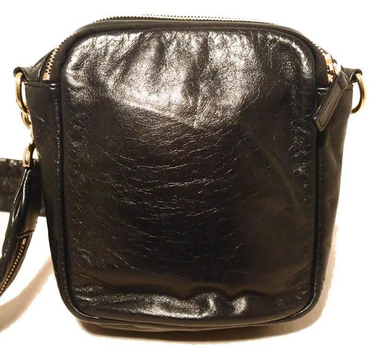 Chanel Black Leather Patchwork Zip up Crossbody Shoulder Bag For Sale ...