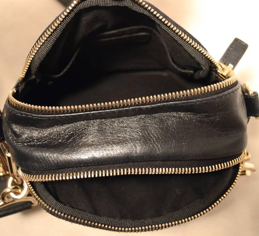 Chanel Black Leather Patchwork Zip up Crossbody Shoulder Bag 6