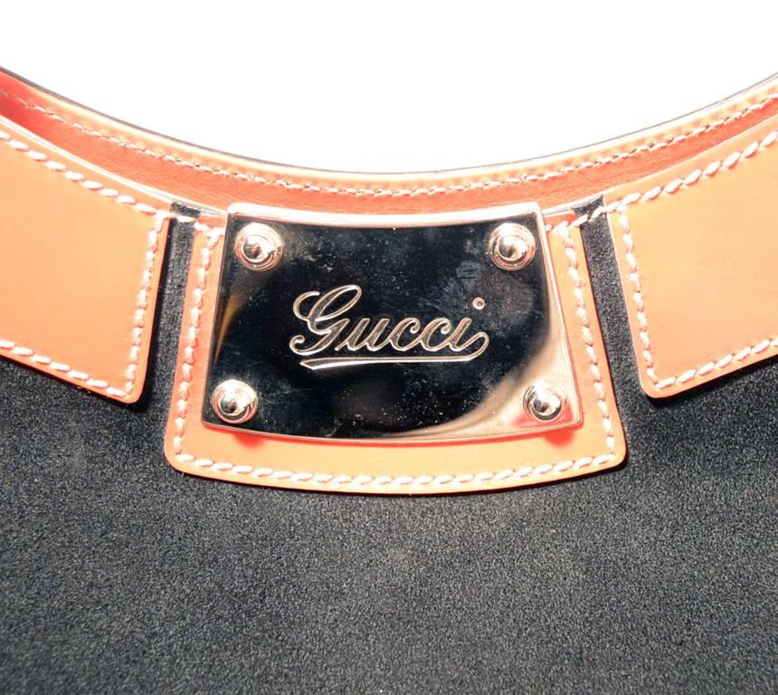 Rare Gucci Black Suede Tassel Fringe Tote Handbag 2